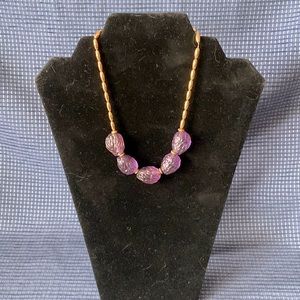 Fashion Purple Thistle Bead Necklace